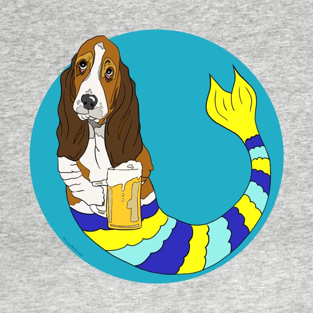 Fred the Basset Hound Mermutt by abrushwithhumor